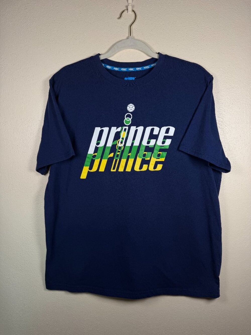 Prince Pickleball Graphic Tee Navy Blue Medium Men's Short Sleeve